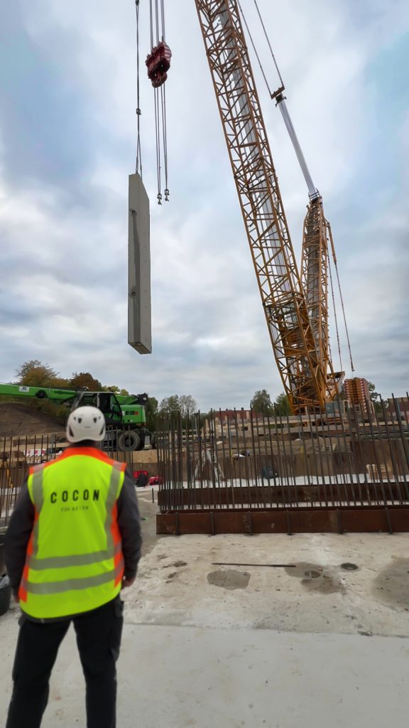 Montage Betonfertigteile für Brückenlager Bad Oeynhausen